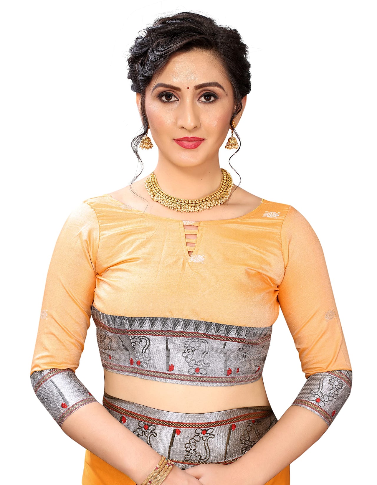 Regolith Designer Sarees for women banarasi silk saree with fancy saree Un-stitched blouse Pieces