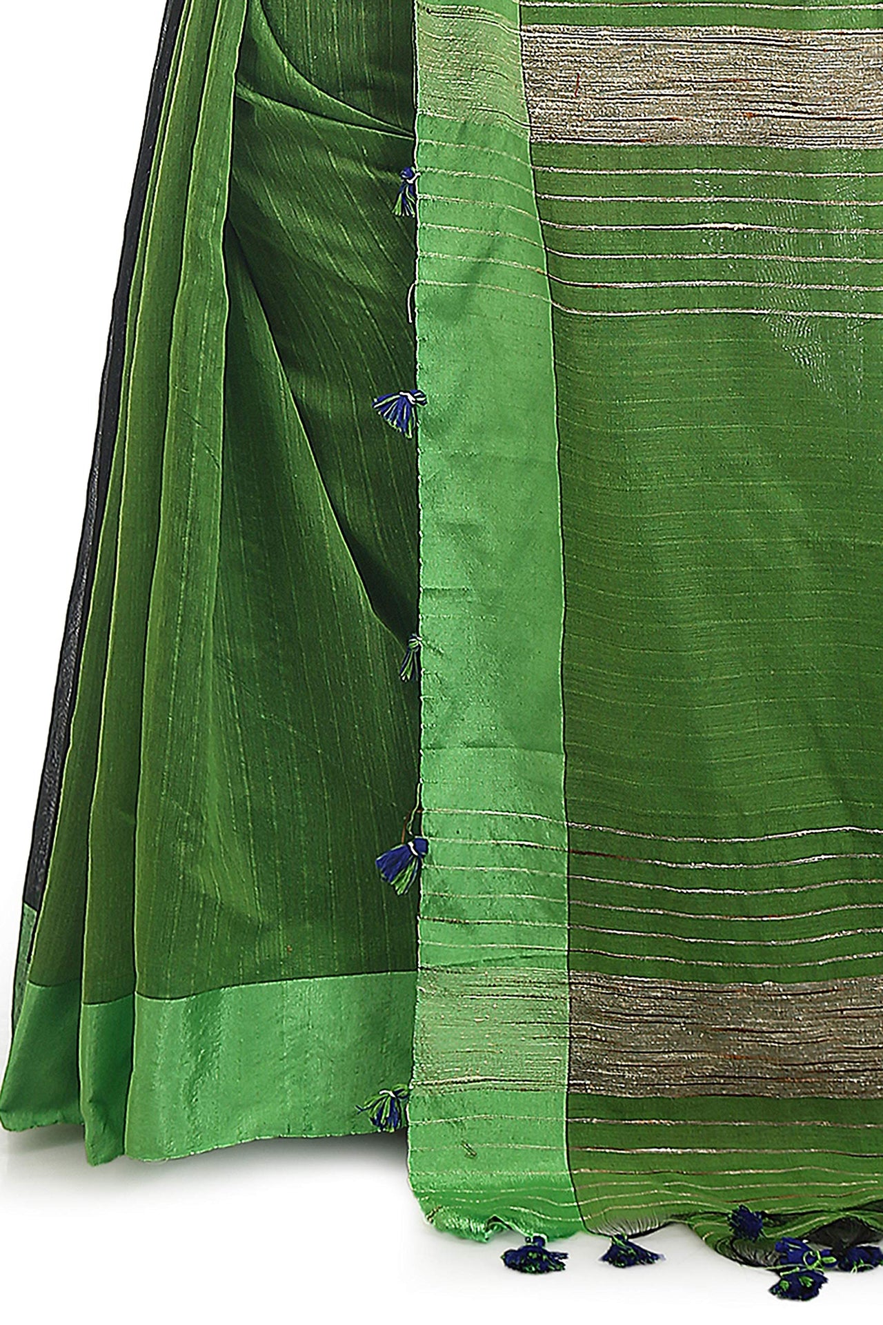 BENGAL HANDLOOM Women's  Art Silk Cotton Stripe Saree With Blouse Piece