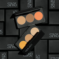Stars Cosmetics Concealer Palette Waterproof Long Lasting Face Makeup Corrector For Under Eye Dark Circles Blends seamlessly (Pack of 2 No.01 Light Medium Yellow & No.02 Medium Dark Orange 15g each)