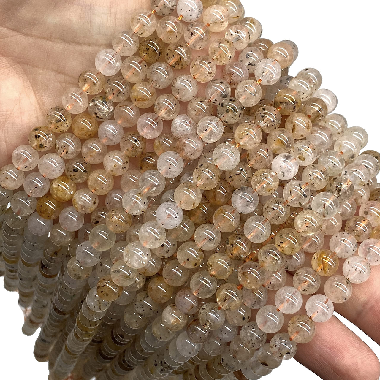 ABCGEMS Brazilian Orange Biotite Beads (AKA Golden & Black Mica) Healing Energy Crystal Stone Ideal for Bracelet Necklace Ring DIY Jewelry Making Craft Men Women Smooth Round 8mm Orange Biotite (From Brazil)