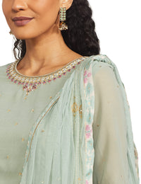 W for Woman Women's  Synthetic Salwar Suit Set