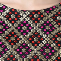 X3 Women's  Brocade Zari Weaving Elbow Length Sleeves Saree Blouse