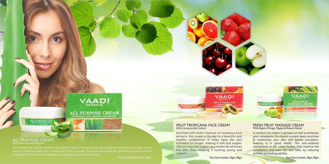 Vaadi Herbals Saffron Skin Whitening Massage Cream, Basil Oil and Shea Butter, 50g