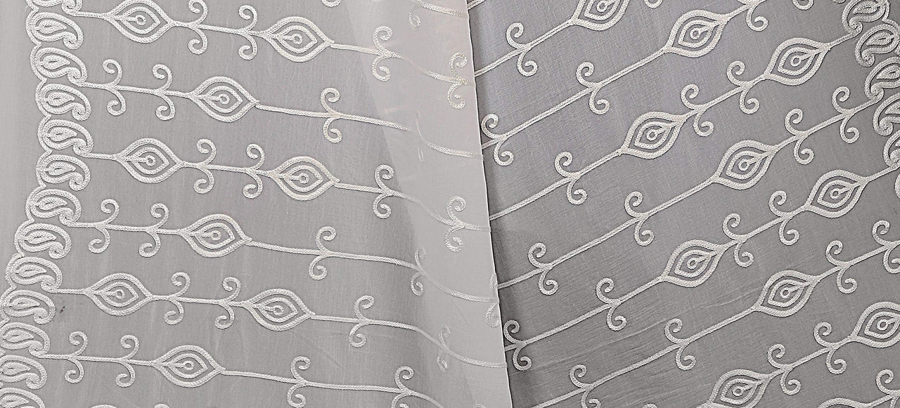 AKSHAR LLC Women's  Designer Pure Chiffon Dupatta with Pure Cotton Thread Embroidery Work