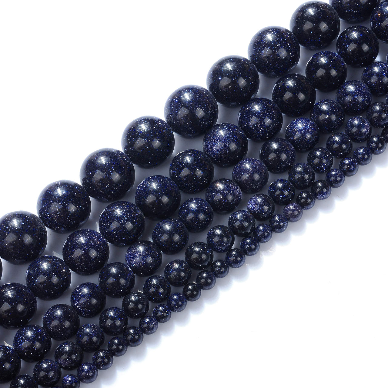 Natural Stone Beads 8mm Blue Sand Stone Round Loose Beads Crystal Energy Stone Healing Power for Jewelry Making DIY,1 Strand 15"