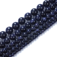 Natural Stone Beads 8mm Blue Sand Stone Round Loose Beads Crystal Energy Stone Healing Power for Jewelry Making DIY,1 Strand 15