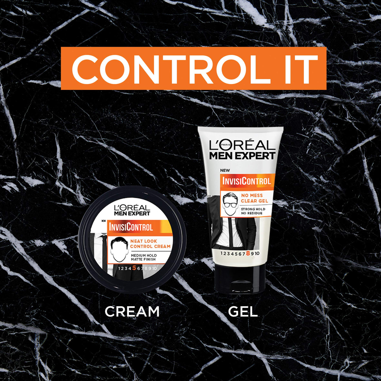 L'ORÉAL Paris Men Expert Hair Gel Invisi Control Neat Look Clear Gel With Strong Hold, 150Ml