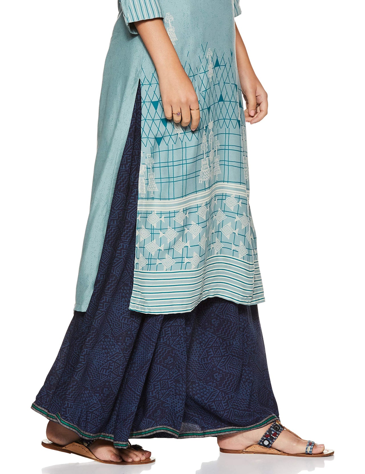 BIBA Women's  Rayon Palazzo Bottom L Ind