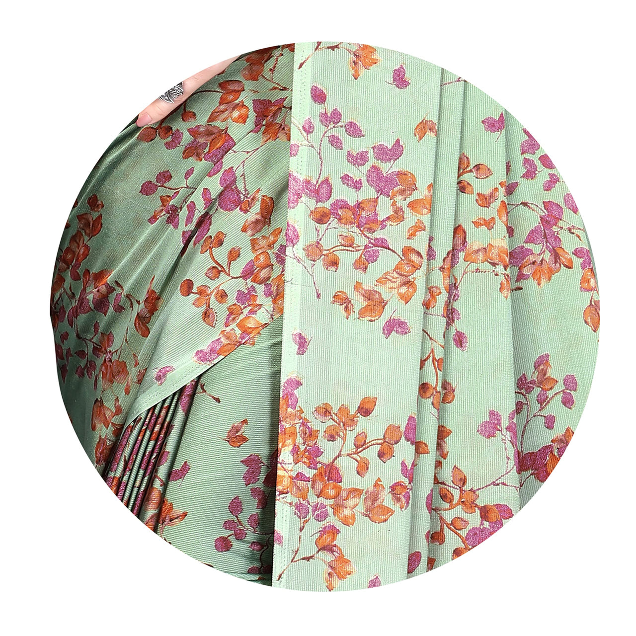 MIRCHI FASHION Women's  Stylish Chiffon Floral Printed Saree with Blouse Piece