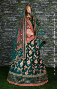 Zeel Clothing Women's  Silk Semi-Stitched Lehenga Choli (7034-Wedding-Bridal-Latest-New; Free)