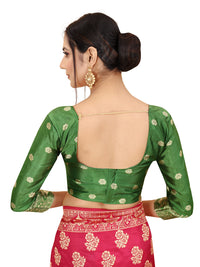 SATYAM WEAVES Women's  Banarasi Cotton Silk Saree With Blouse Piece