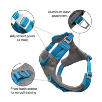 Kurgo Dog Harness for Medium, & Small Active Dogs, Pet Hiking Harness for Running & Walking, Everyday Harnesses for Pets, Reflective, Journey Air, Red/Grey 2018, Large
