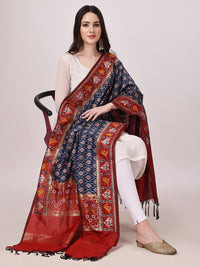 KAPAAHA Women's  Woven Silk Blend Patola Fulwadi Dupatta, Width 45 inch, Length 2.5 meter