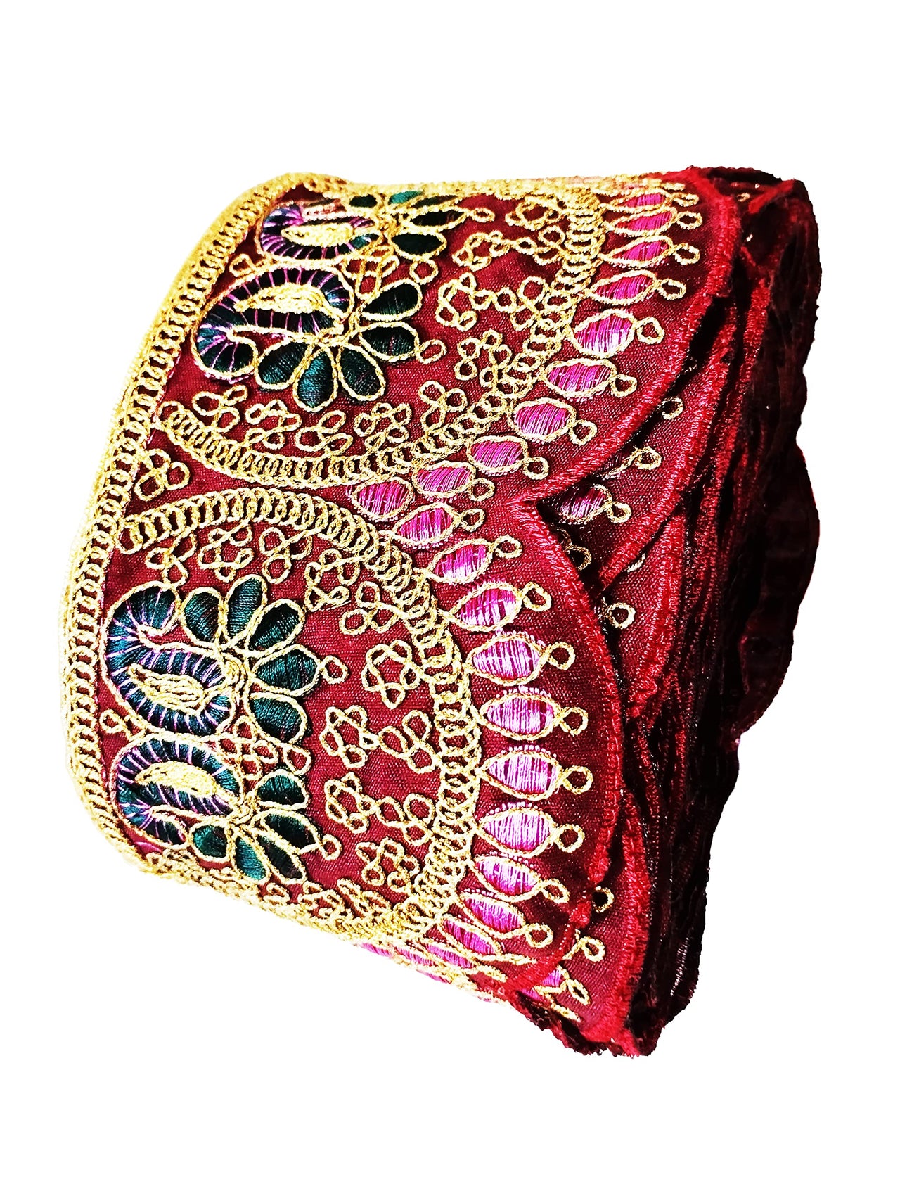 CARTZEYE Embroidery Heavy Work Trim Lace Border for Saree, Kurti, Dresses, Bandhani, Lehenga, Decorative Ribbon