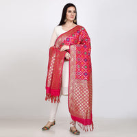 Kapaaha Women's  Woven Silk Blend Banarasi Zari Dupatta/Chunni, Width 45 Inch, Length 2.5 Meter