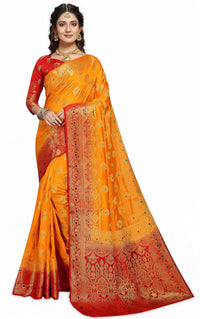 C J Enterprise Women's  Kanchipuam Pattu Pure Kanjivaram Silk Sarees For Wedding With Blouse Piece (perashooot paithani)