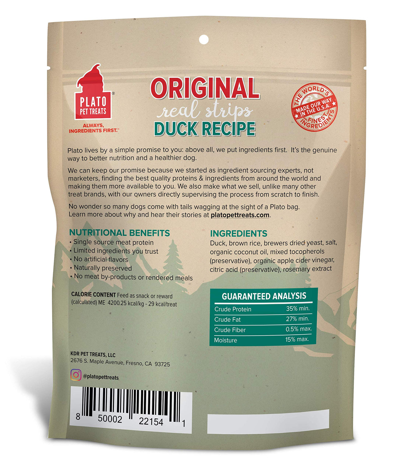 Plato Original Real Strips Duck 18oz 1.13 Pound (Pack of 1)