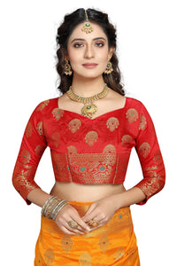 C J Enterprise Women's  Kanchipuam Pattu Pure Kanjivaram Silk Sarees For Wedding With Blouse Piece (perashooot paithani)