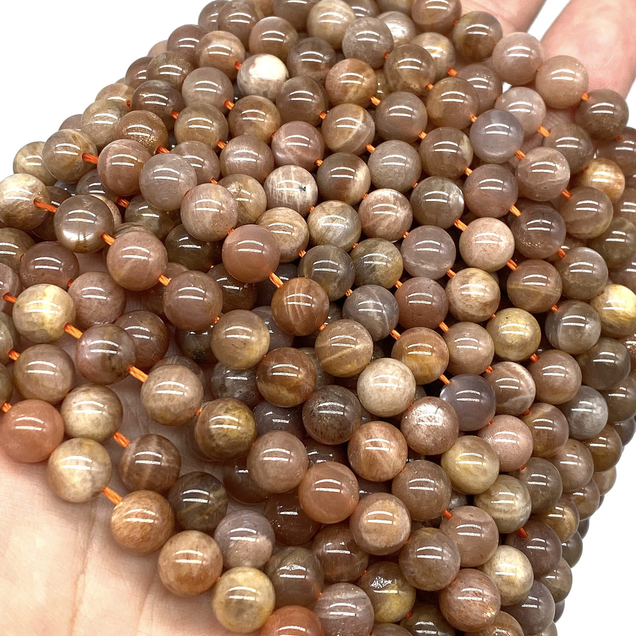 ABCGEMS Madagascan Rainbow Moonstone (Gorgeous Shimmery Overtones) Healing Energy Crystal Stone Ideal for Bracelet Necklace Ring DIY Jewelry Making Craft Men Women Smooth Round 8mm Rainbow Moonstone (From Madagascar)