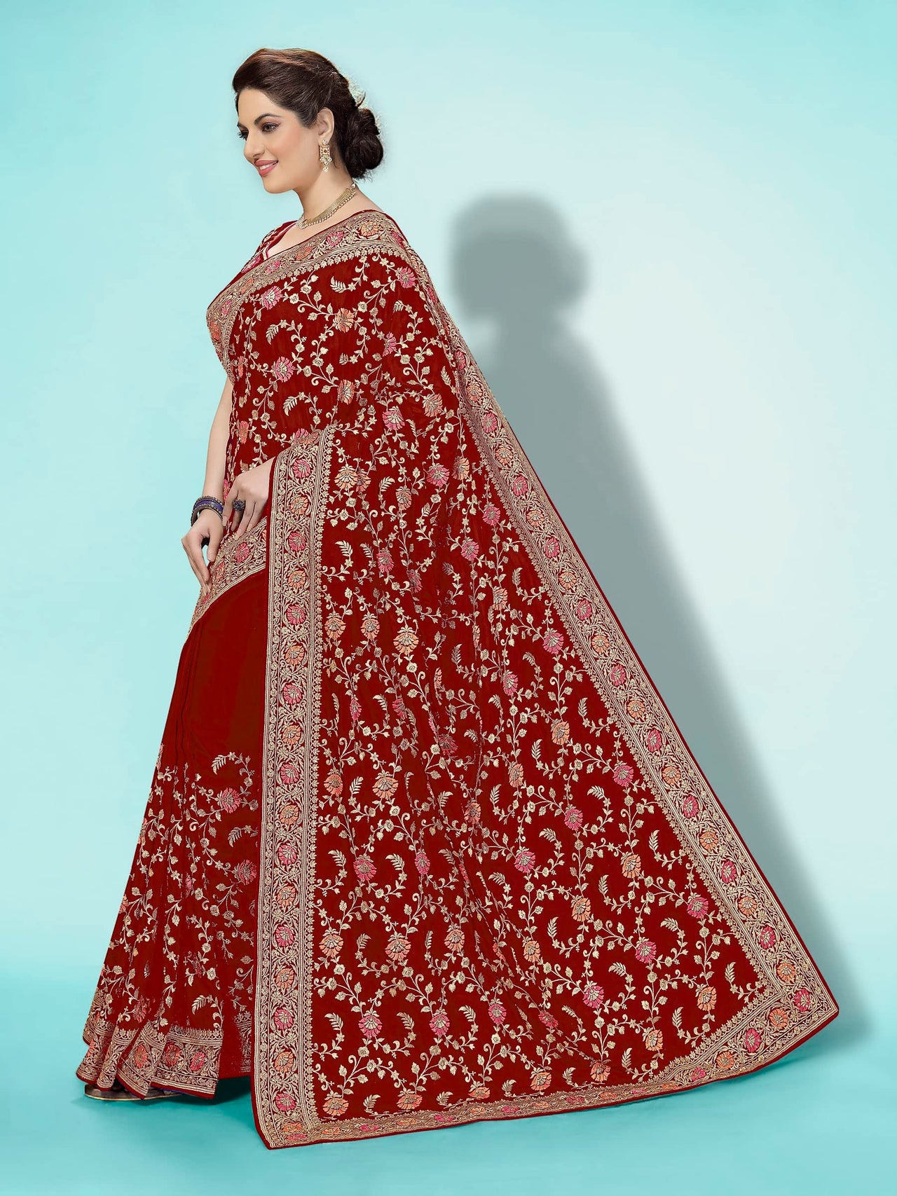 PANASH TRENDS Women's  Banarasi Barfi Silk Saree With Blouse Piece