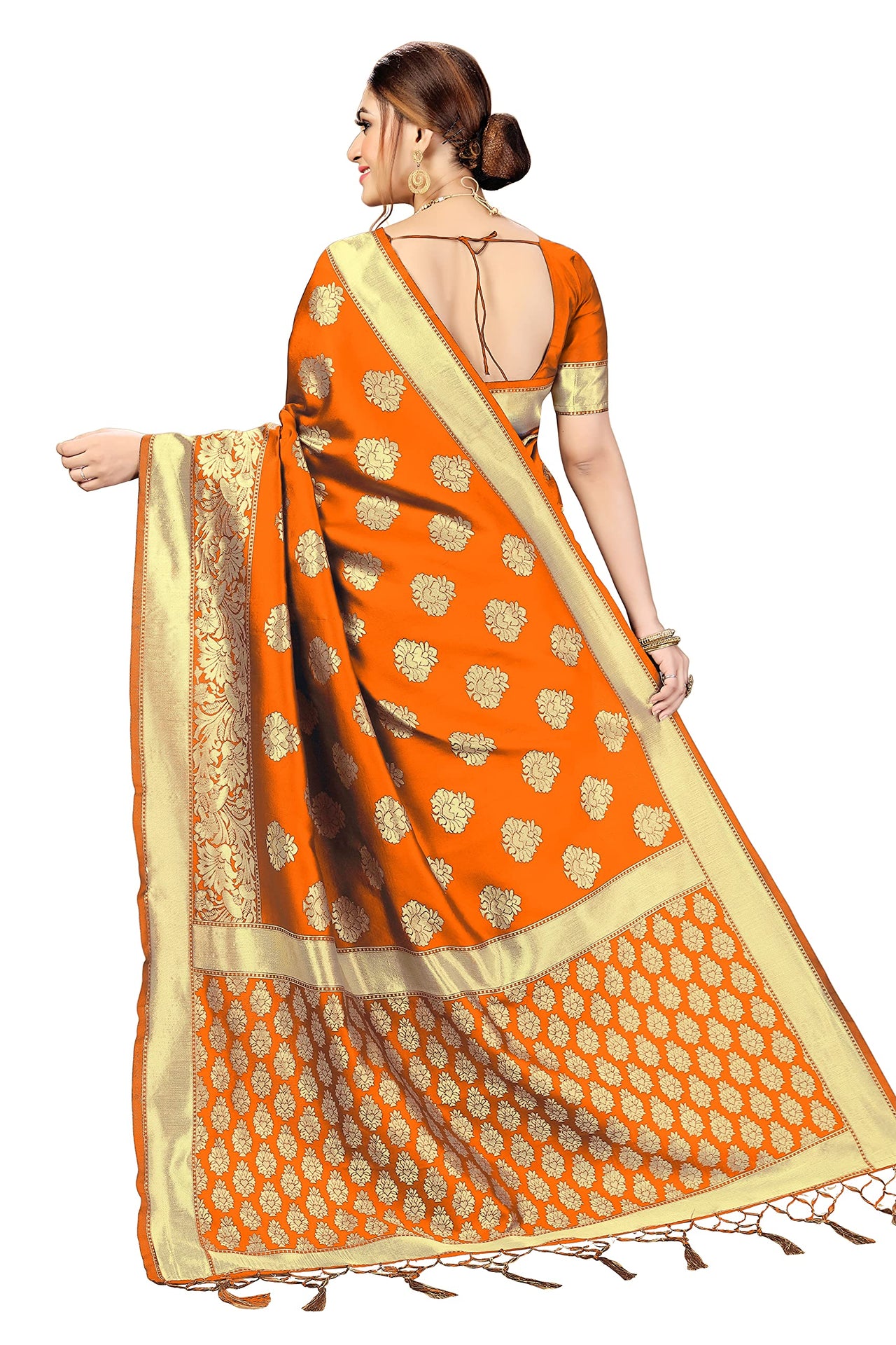 PANASH TRENDS Women's  Kanchipuram Banarasi Art Silk Saree with Blouse Piece