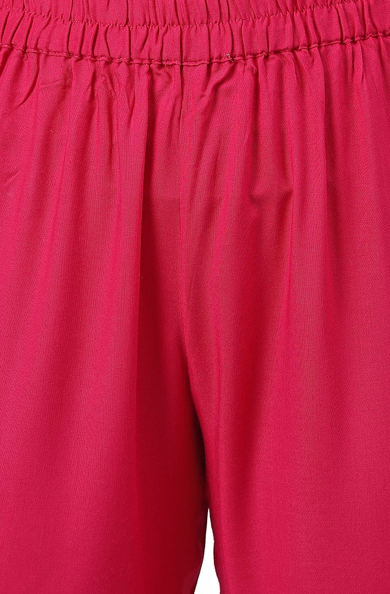 Janasya Women's  Pink Rayon A-Line Kurta with Pant And Dupatta