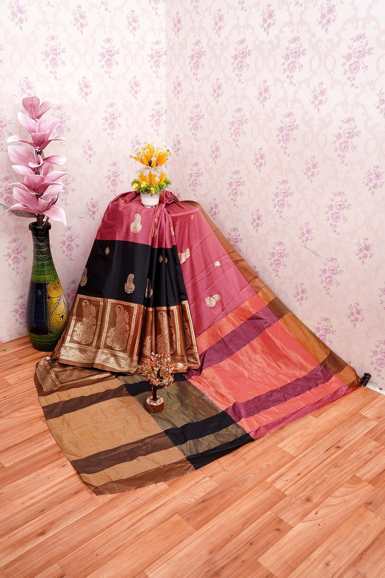 GRECIILOOKS Women Soft Cotton & Silk Saree For Women Banarasi Saree With Un-stitched Blouse piece