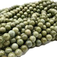 ABCGEMS African Light-Green Brecciated Jasper Beads (Gorgeous Veined Patterns in Beige) Healing Chakra Energy Crystal Stone Ideal for Bracelet Necklace Ring DIY Jewelry Making Craft Smooth Round 8mm Light-Green Brecciated Jasper (From Africa)