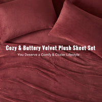 Sleep Philosophy True North Fleece Sheet Set Full, Solid Color, Warm & Plush Sheets Soft Fleece Bedding Full Size Sheets, Fitted Pocket Fits Up to 16