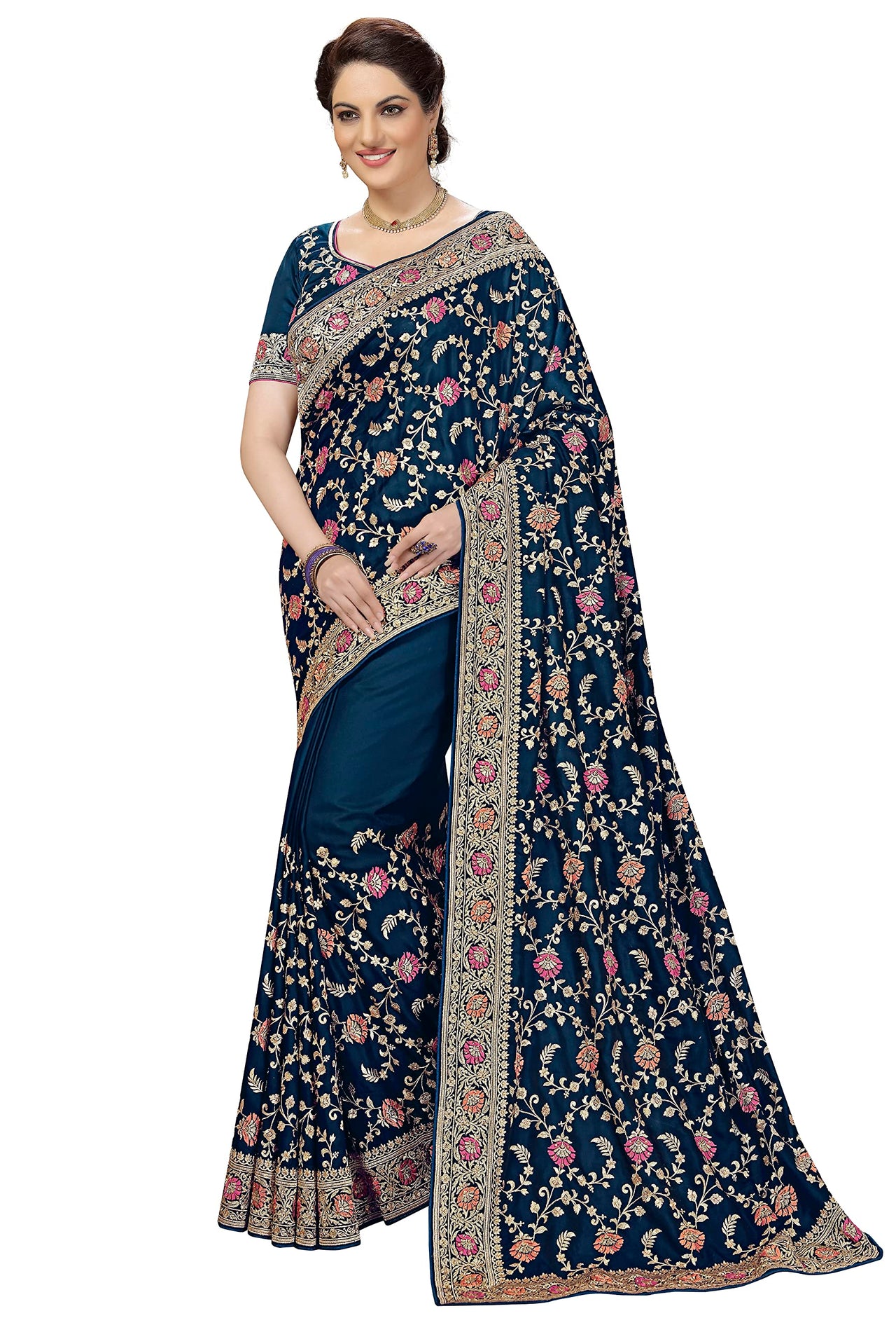 PANASH TRENDS Women's  Banarasi Barfi Silk Saree With Blouse Piece