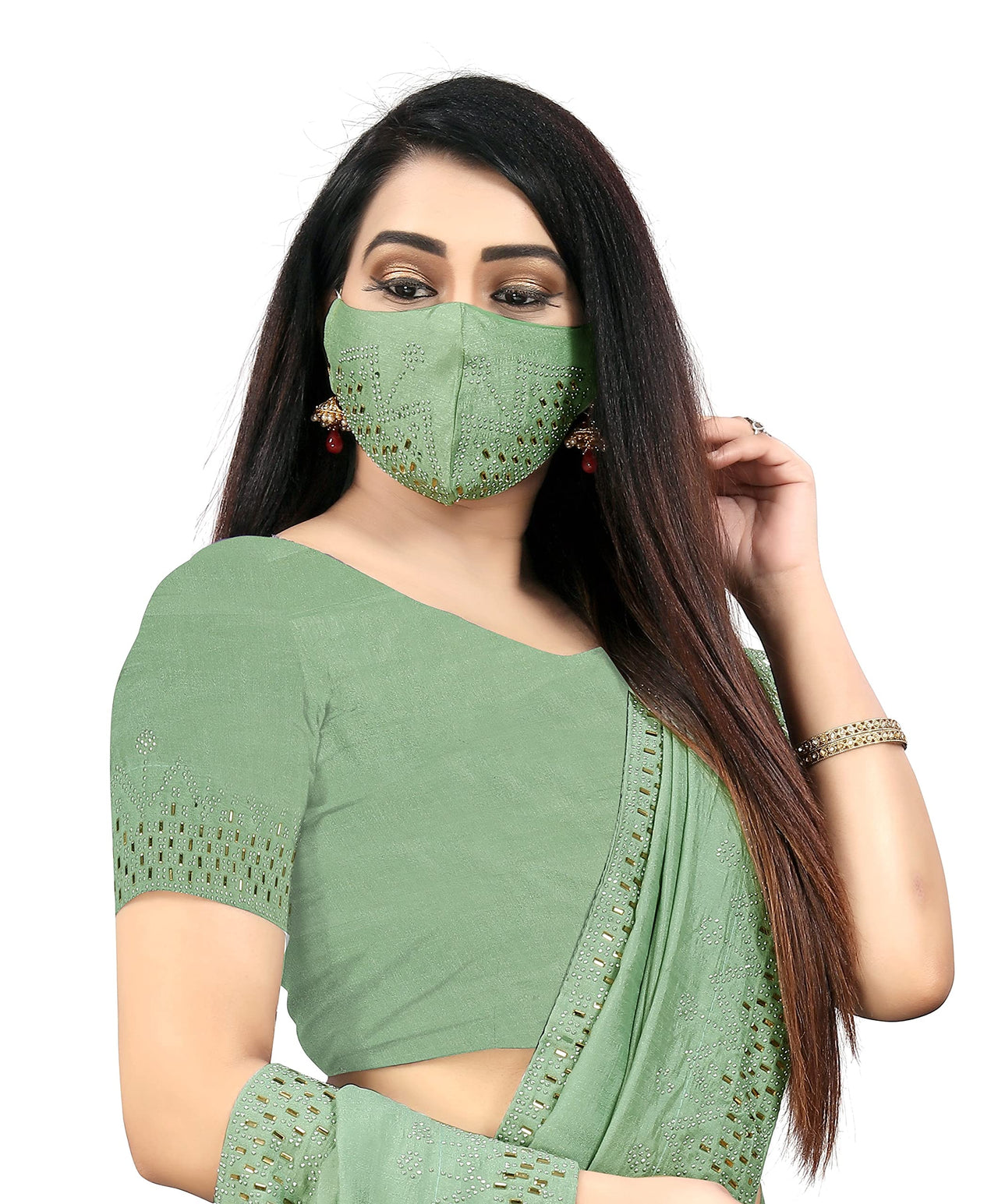 PUNYATHA CREATION Women's  & Girl's  Chanderi Chanderi Saree With Blouse Piece