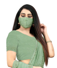 PUNYATHA CREATION Women's  & Girl's  Chanderi Chanderi Saree With Blouse Piece