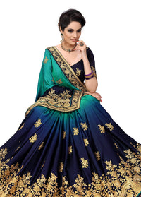 PANASH TRENDS Women's  Barfi Silk Heavy Embroidery Work Saree