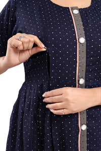 Priscilla RAYON COTTON FEEDING KURTIS FOR WOMEN WITH ZIPPERS 1122