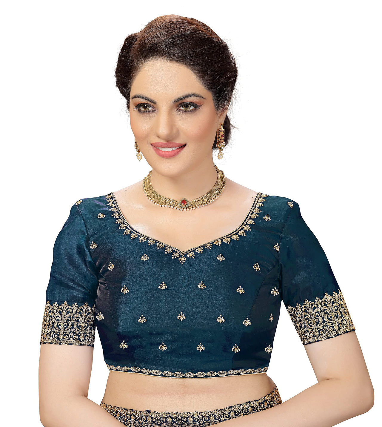 PANASH TRENDS Women's  Heavy Embroidered Silk Saree Women