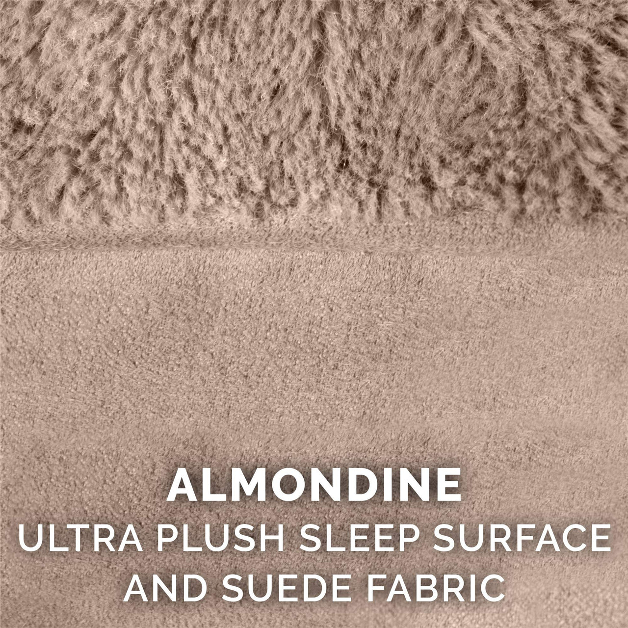 Furhaven Replacement Dog Bed Cover Plush & Suede Sofa-Style, Machine Washable - Almondine, Large Cover Only 36.0"L x 27.0"W x 0.3"Th (Plush & Suede) Almondine