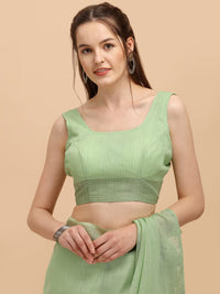 DUNGRANI Women's  Linen Saree With Blouse Piece