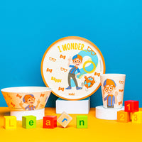 Zak Designs Blippi Kids Dinnerware Set 3 Pieces, Durable and Sustainable Melamine Bamboo Plate, Bowl, and Tumbler are Perfect For Dinner Time With Family (Blippi, TABBS) 8