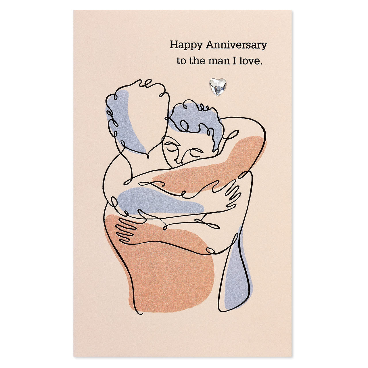 American Greetings Anniversary Card For Him From Him (How Lucky) Silhouettes of 2 Men