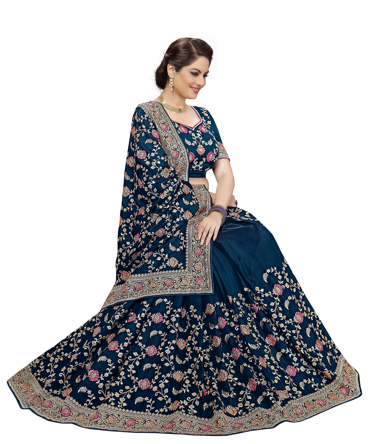 PANASH TRENDS Women's  Banarasi Barfi Silk Saree With Blouse Piece