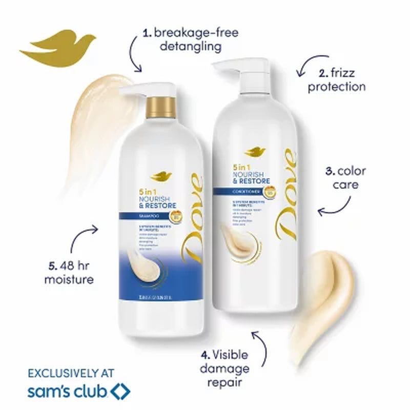 Dove Nourish & Restore 5-In-1 Conditioner, 33.8 Fl. Oz.