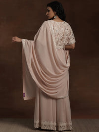 Libas Art Pink Embroidered Georgette 3 Piece Co-Ords