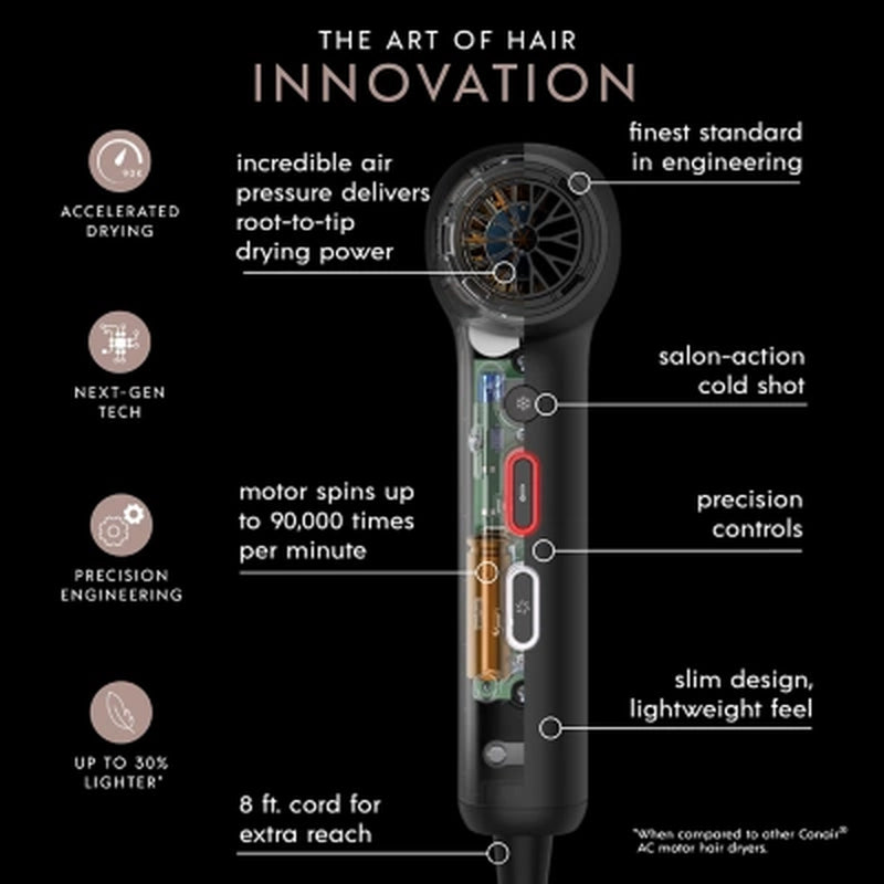 Infinitipro by Conair Digitalaire Hair Dryer with Brush and Storage Bag