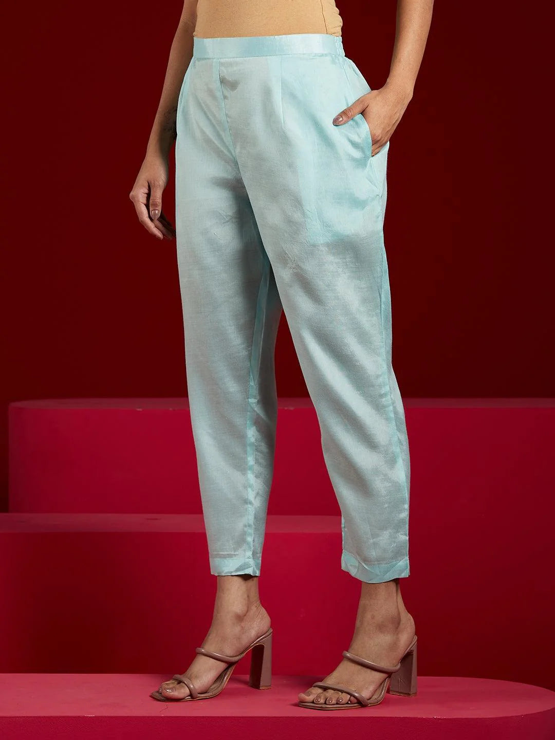 Libas Art Blue Yoke Design Georgette Anarkali Suit with Dupatta