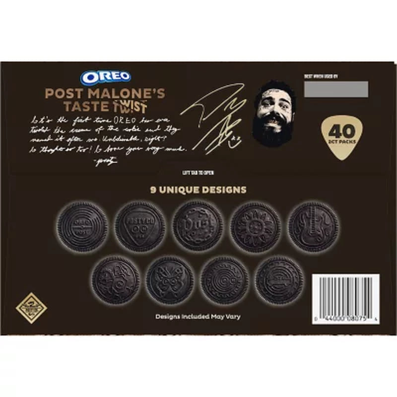 Post Malone & OREO Double Stuf Cookies Variety Pack, 1.02 Oz., 40 Pk.