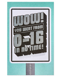 American Greetings 16th Birthday Card (Speeding Toward A Great Year) Speeding Toward A Great Year