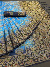 iZibra Women's  Kanchipuram Silk Sarees With Blouse Piece