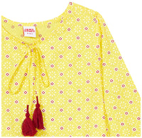 Amazon Brand - Jam & Honey Girl's  Cotton Regular Short Kurti PEACH 2 2 Years-3 Years