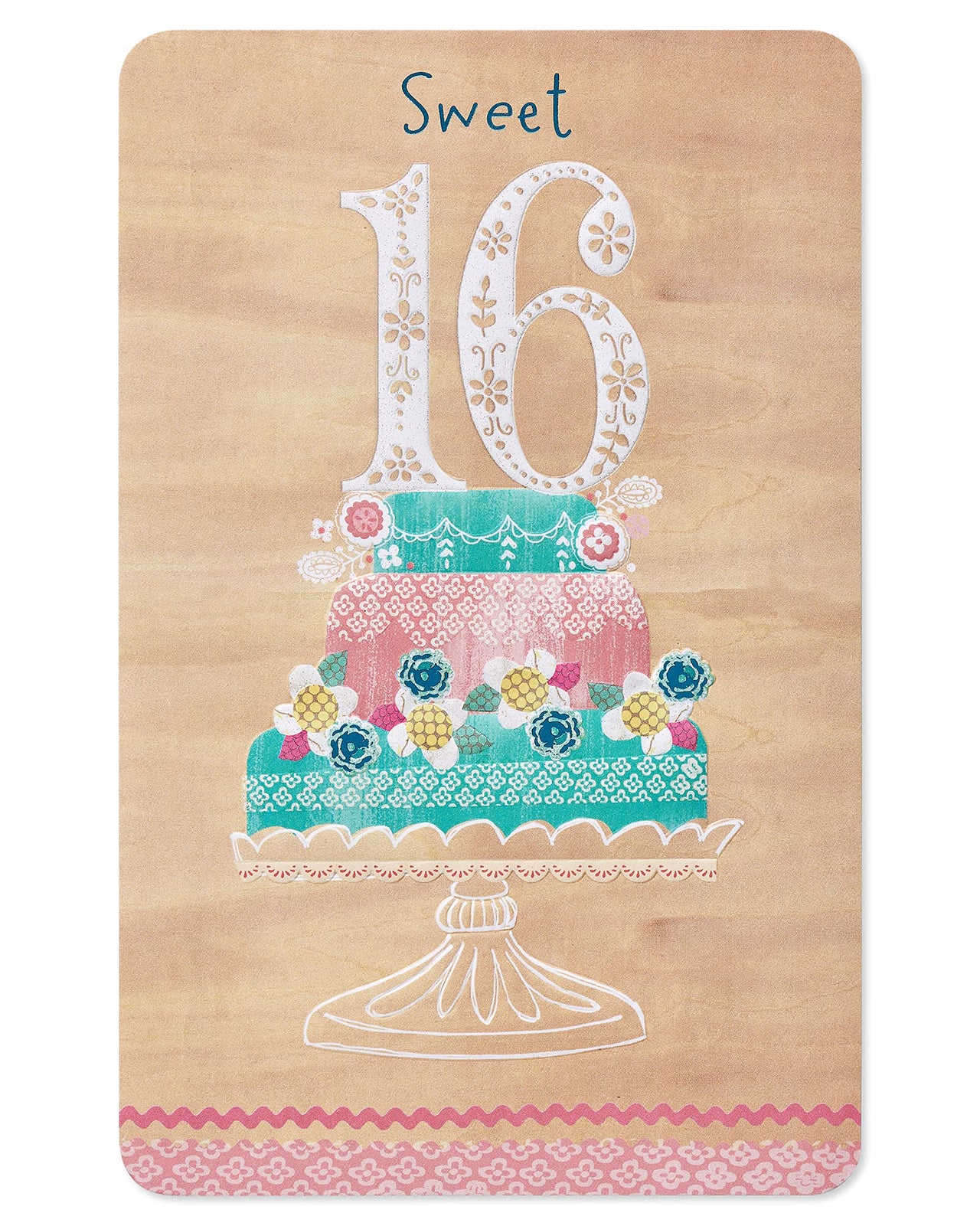 American Greetings 16th Birthday Card for Her (Sweet 16 Cake) Sweet 16 Cake