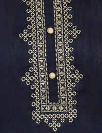 Aurelia Women's  Rayon Regular Kurta Blue M